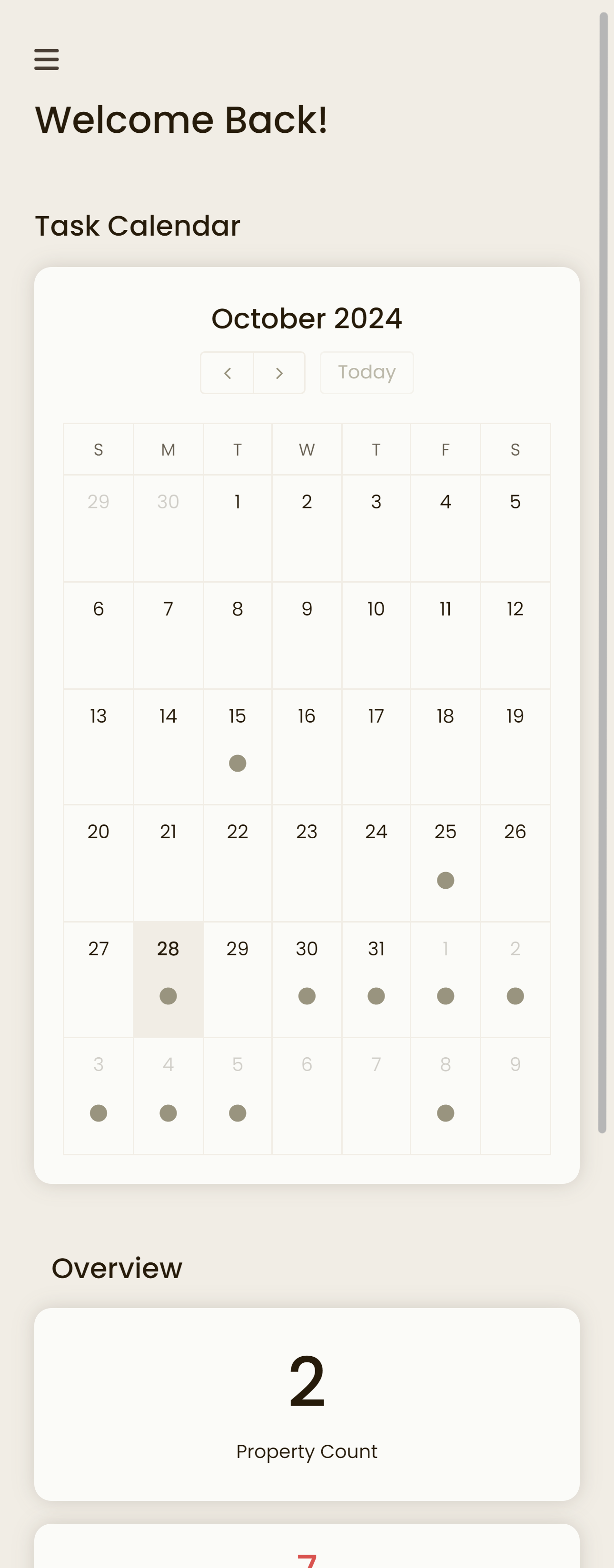 homepage calendar